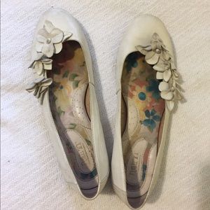 Born white leather flats